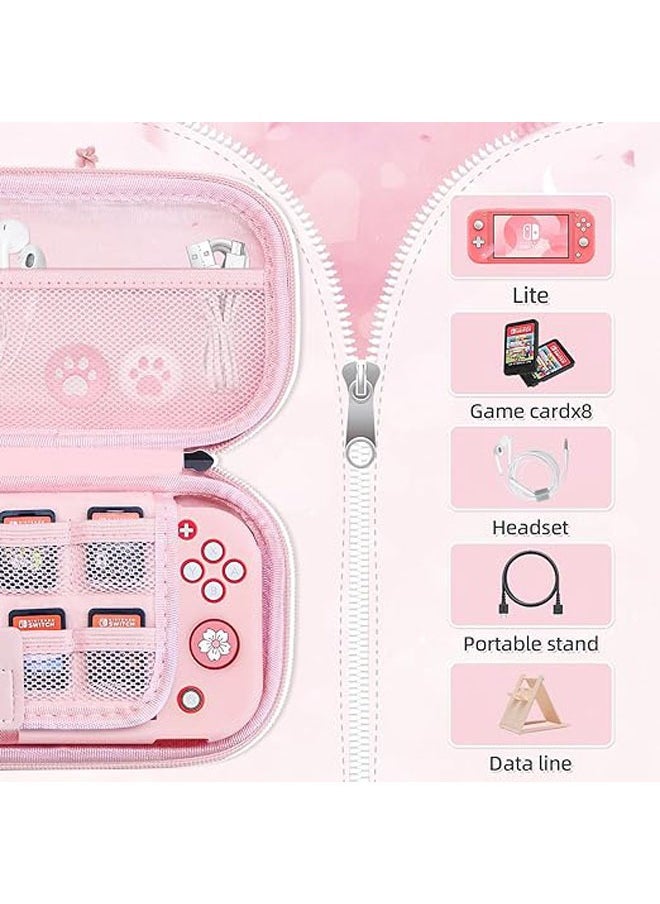 Switch Lite Cover Accessory Set, Hard Shell Storage Bag Travel Set with Hard Case, Screen Protector and Thumb Grip Cap for Nintendo Switch Lite Playstation 9-in-1