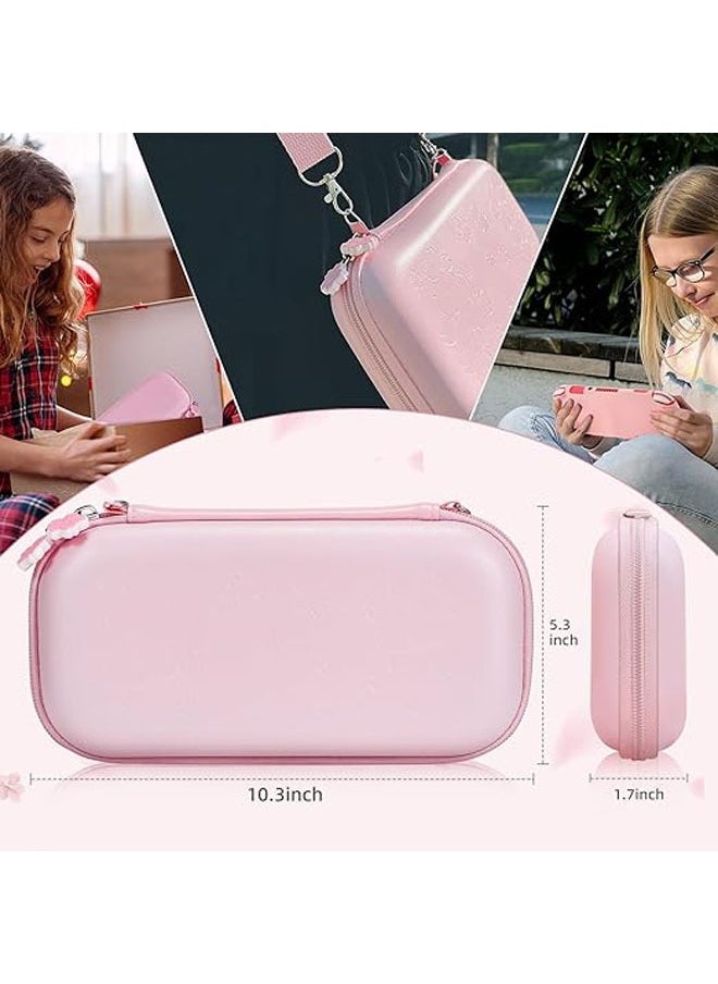 Switch Lite Cover Accessory Set, Hard Shell Storage Bag Travel Set with Hard Case, Screen Protector and Thumb Grip Cap for Nintendo Switch Lite Playstation 9-in-1