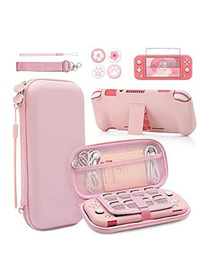 Switch Lite Cover Accessory Set, Hard Shell Storage Bag Travel Set with Hard Case, Screen Protector and Thumb Grip Cap for Nintendo Switch Lite Playstation 9-in-1