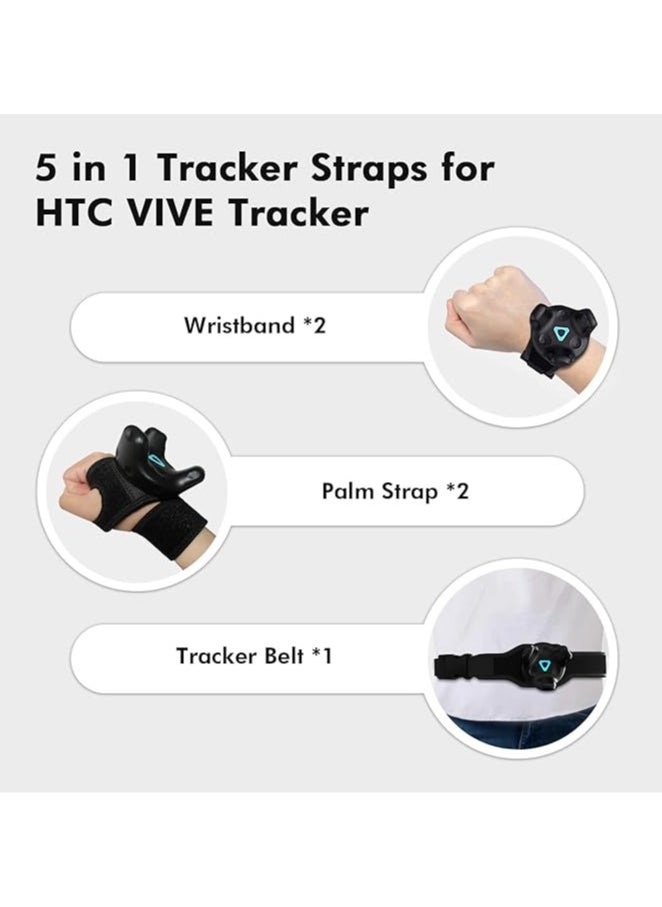 AMVR 5-Piece VR Full Body Tracking Strap for HTC Vive Tracker 3.0 - Adjustable Motion Capture Tracking Strap (1 Body Tracking Strap + 2 Palm Strap + 2 Foot Bands, excluding Vive Tracker)