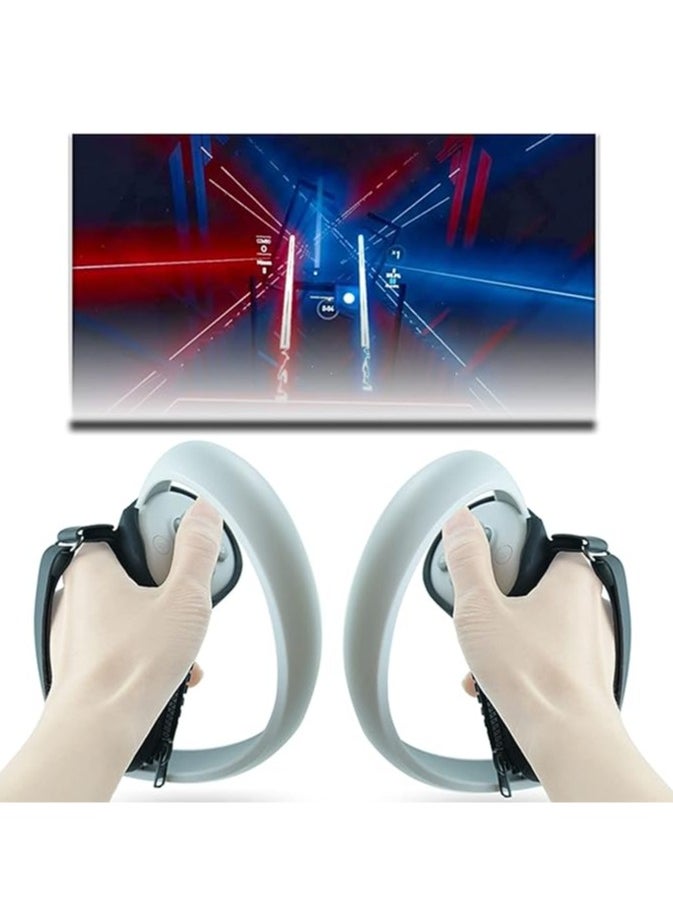 Controller Handle Cover Silicone Handle Controller Cover Skin Protector Adjustable Controller Strap Compatible with PICO 4 VR accessories