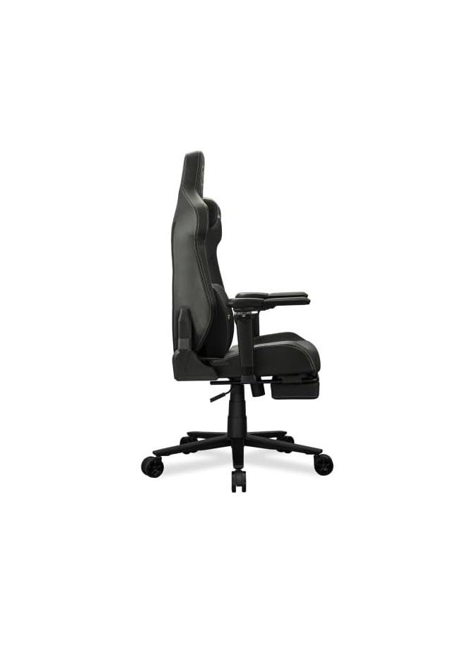 COUGAR Armor EVO M Gaming Chair with Breathable Premium PVC Leather, 5D Adjustable Armrests, Retractable Footrest, Lumbar Cushion, Magnetic Neck Pillow Foam Black