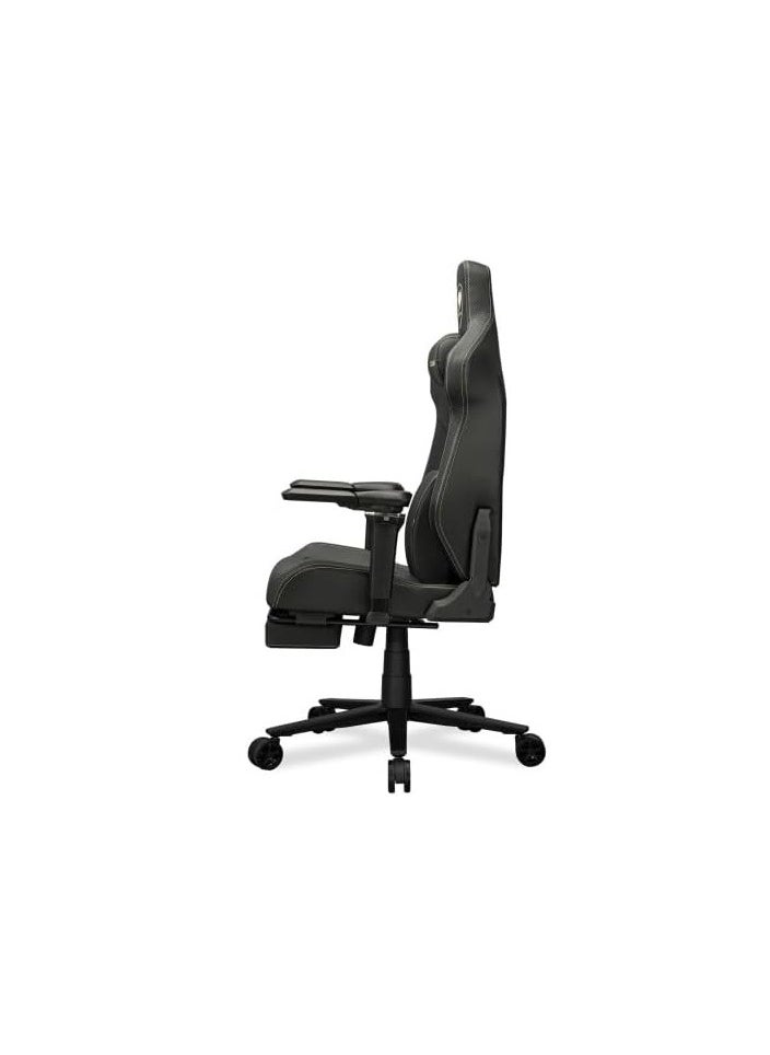 COUGAR Armor EVO M Gaming Chair with Breathable Premium PVC Leather, 5D Adjustable Armrests, Retractable Footrest, Lumbar Cushion, Magnetic Neck Pillow Foam Black