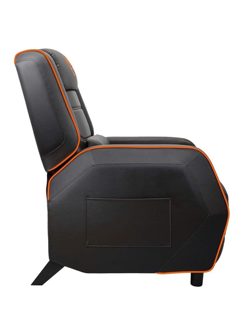 Cougar Gaming Sofa Ranger S, Steel-Frame, Breathable Pvc Leather, With Lumbar Pillow, 157° Recliner System, 160Kg Weight Capacity- Orange