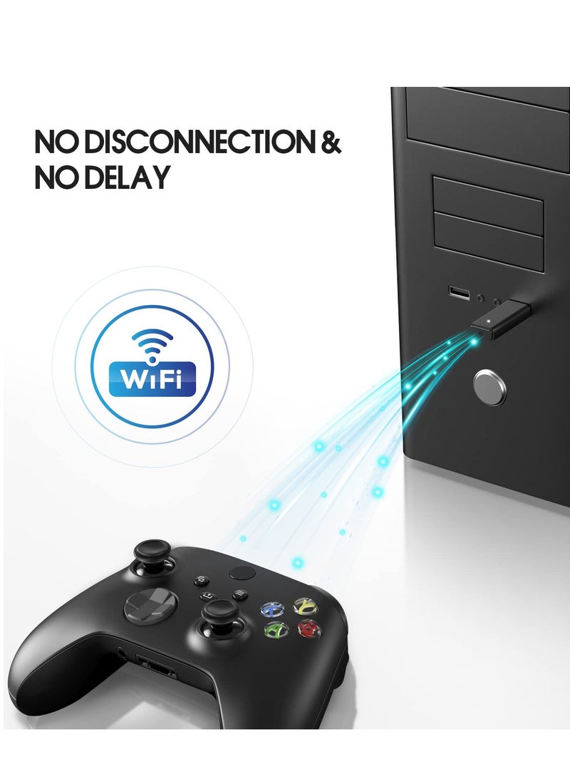 Wireless Adapter for Xbox One Controller - USB Dongle Compatible with PC, Laptops, Tablets, Windows 7/8/8.1/10/11, Works with Xbox One, One S, One X, Elite 1 & Elite 2 Controllers.