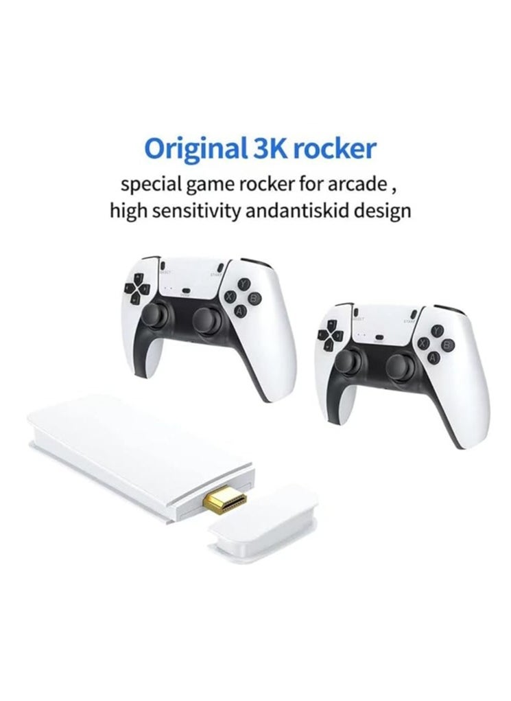 Retro Wireless Game Console M15, Plug  Play Video Game TV Game Stick 128G with 30000+ Games, 2.4G 4K HDMI Stick Gaming Wireless Controller