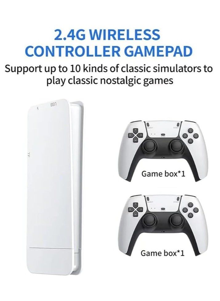 Retro Wireless Game Console M15, Plug  Play Video Game TV Game Stick 128G with 30000+ Games, 2.4G 4K HDMI Stick Gaming Wireless Controller