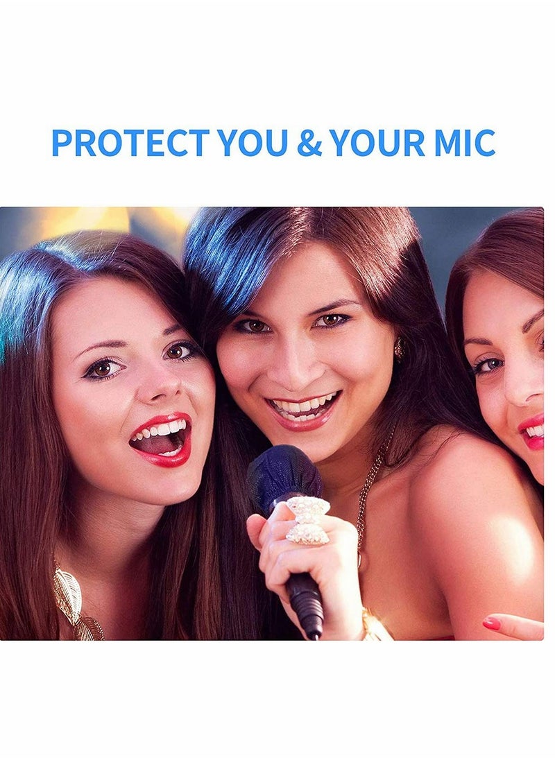 Disposable Microphone Covers Caps Windscreen and Pop Filters Mic Cover Individual Wrapped Package Sanitary for Mic Compatible with Shure U and O Karaoke Microphone Sanitary, 120 Pack, Black