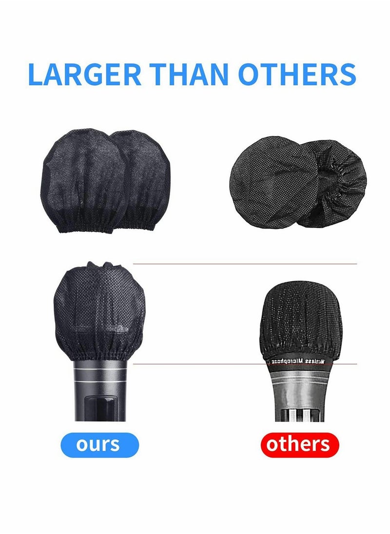 Disposable Microphone Covers Caps Windscreen and Pop Filters Mic Cover Individual Wrapped Package Sanitary for Mic Compatible with Shure U and O Karaoke Microphone Sanitary, 120 Pack, Black