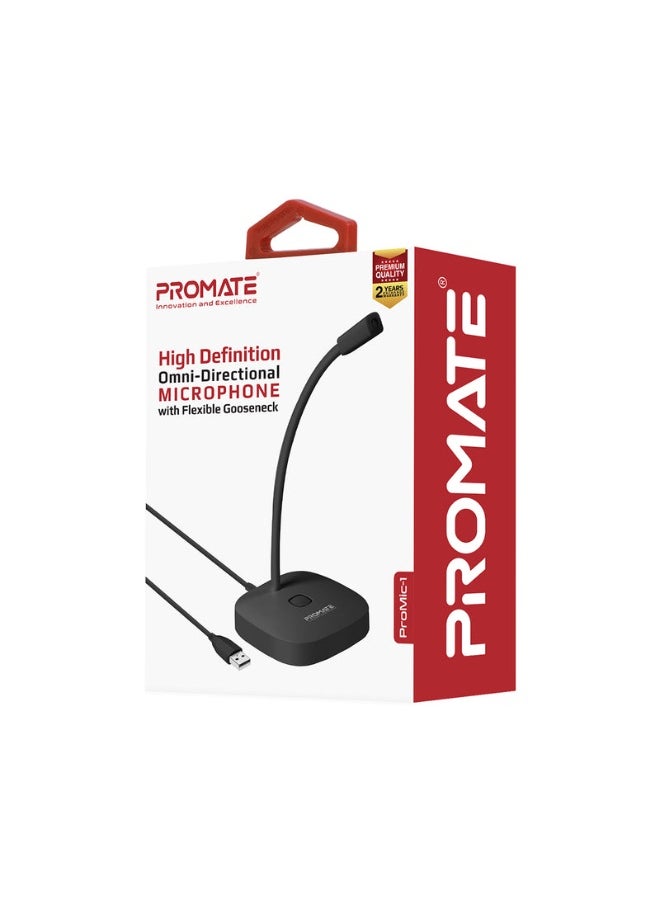 Promate ProMic-1 High Definition Omni-Directional Microphone with Flexible Gooseneck