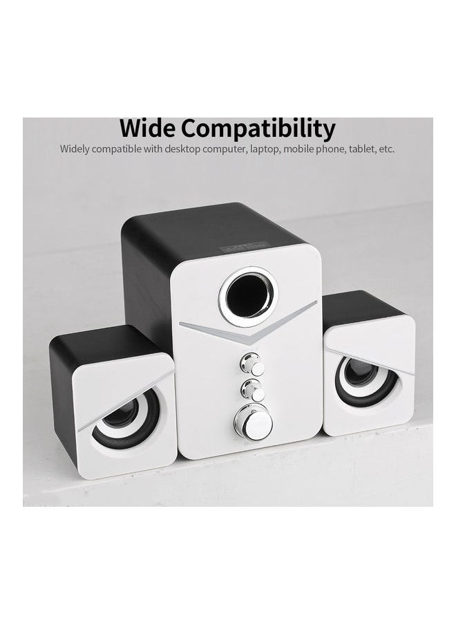 BT5 Dual Mode Desktop Speaker Set D-221 White/Black