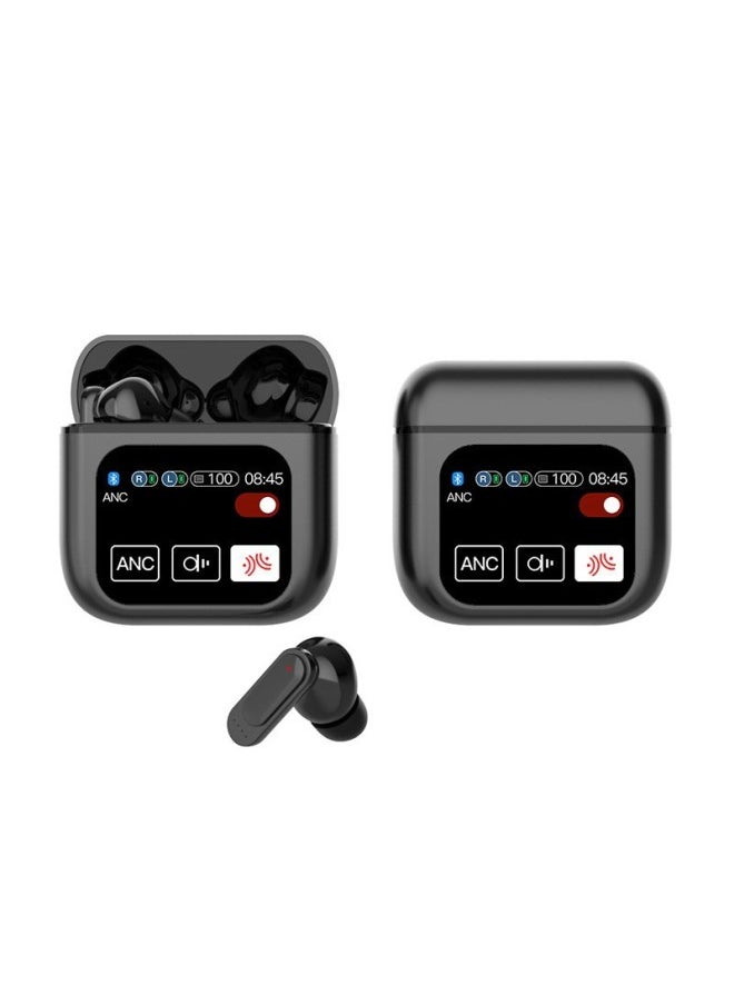 SE60 Color Screen Touch TWS Wireless Bluetooth Headset ANC Active Noise Reduction Long Endurance In-ear Headset-Color:Black