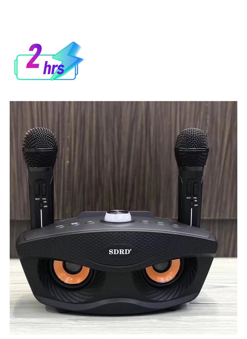 Wireless Bluetooth Speaker With 2-Piece Mic Black