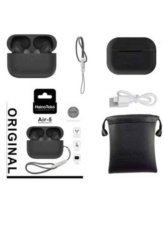 Air 5 Bluetooth Wireless Earphone Pro 2 for iPhones – Premium Sound Quality, Comfortable Fit, Touch Control, Long Battery Life, Noise Cancellation, Perfect for Music, Calls, and Sports – Sweatproof, Wireless Earbuds for Active Lifestyles, Crystal Clear Sound, Secure Fit, Easy Pairing with iPhone, Stylish Design