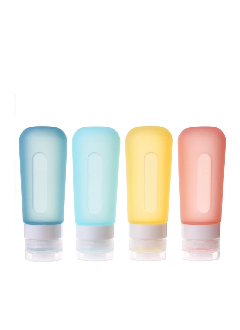 Translucent Travel Size Containers, Travel Size Toiletries, 3oz Bpa Free Leak Proof Squeezable Silicone Travel Bottles, Portable Travel Essentials For Shampoo Conditioner Lotion, with A Storage Bag