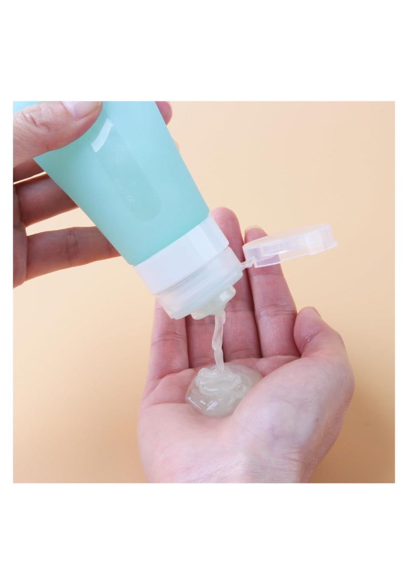 Translucent Travel Size Containers, Travel Size Toiletries, 3oz Bpa Free Leak Proof Squeezable Silicone Travel Bottles, Portable Travel Essentials For Shampoo Conditioner Lotion, with A Storage Bag