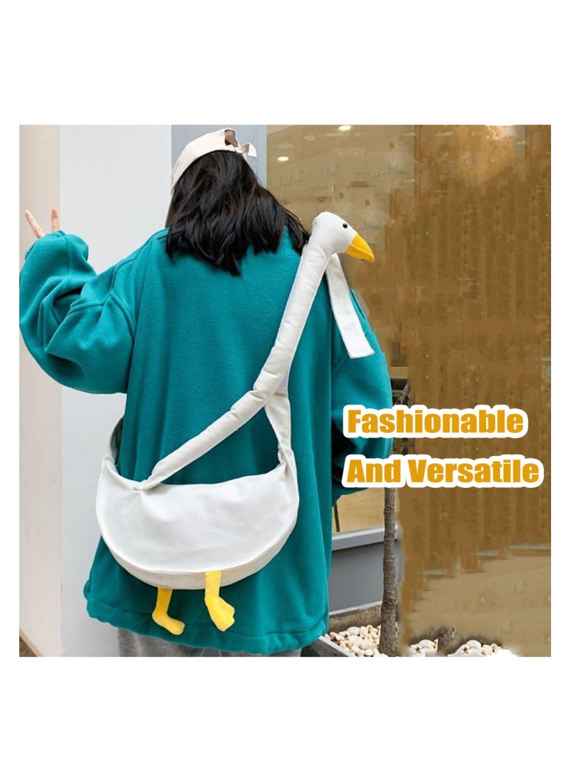 Silly Goose Bag, Kawaii Duck Purse, Unisex Funny Goose Canvas Shoulder Bag, Funny Novelty Goose Bag, Adjustable Extra Long Cartoon Goose Crossbody Bag, Goose Animal Bag for Women Gift