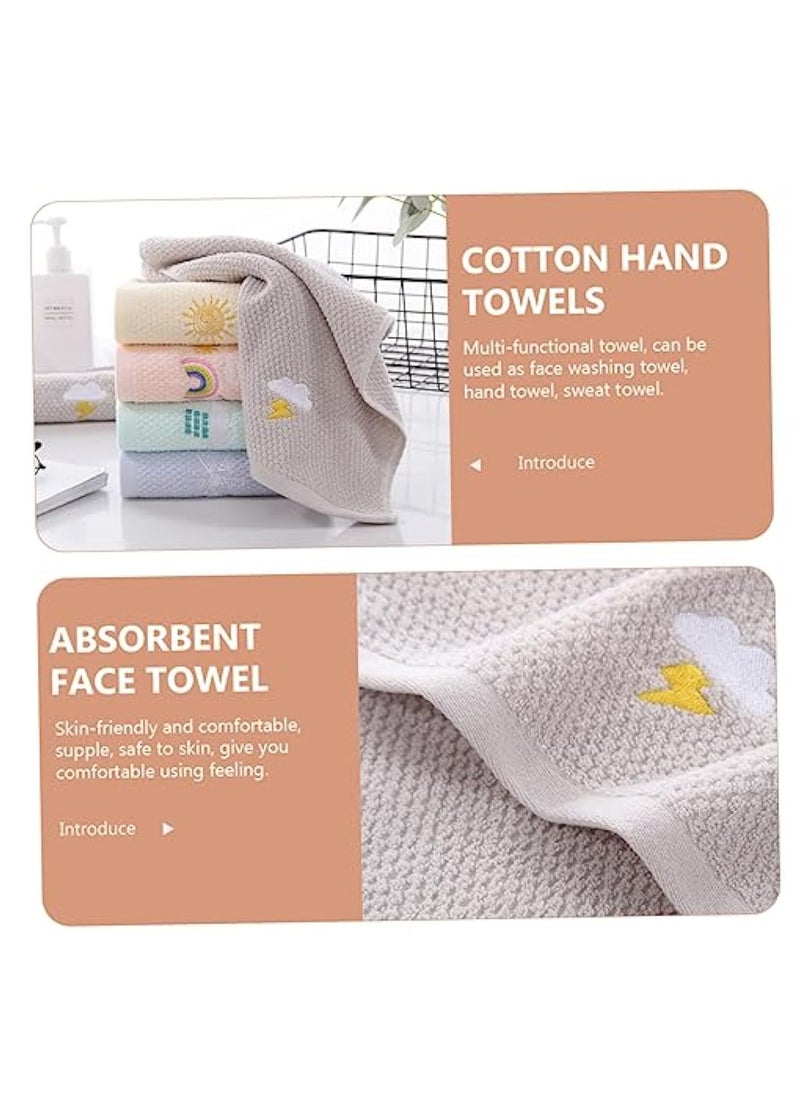 5Pcs Children's Facial Towel, Soft Kids Face Towels Cotton, Face Cloth Wash Set, Multicolor Kids Washcloth Towels, Cotton Super Absorbent Quick Drying Soft Towel Cloth, Baby Face Washer Hand Towels