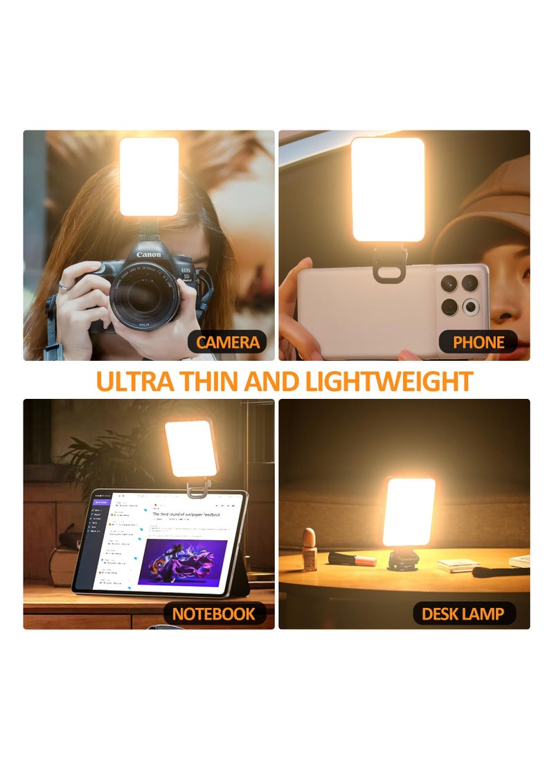 Rechargeable Magnetic Phone Selfie Light, 128 LED Fill Light with Phone Clip & Cold Shoe, Adjusted 3 Light Modes for Magsafe Phone Selfies, Laptop, iPad, TikTok, Video Vlog, Makeup, Live Streaming