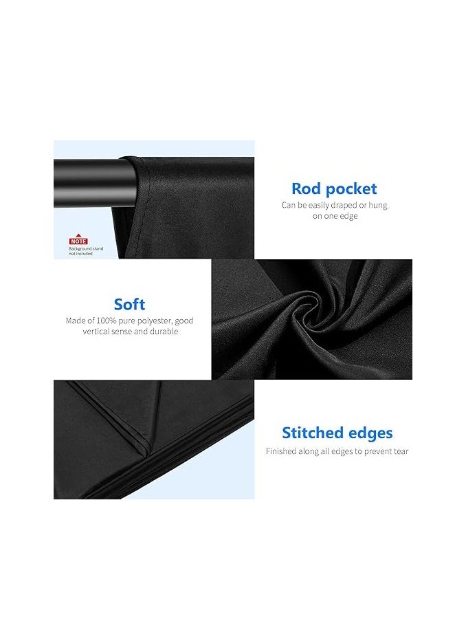 NEEWER 6x9 feet/1.8x2.8m Photo Studio 100% Pure Polyester Collapsible Backdrop Background for Photography, Video and Television (Backdrop Only) - Black