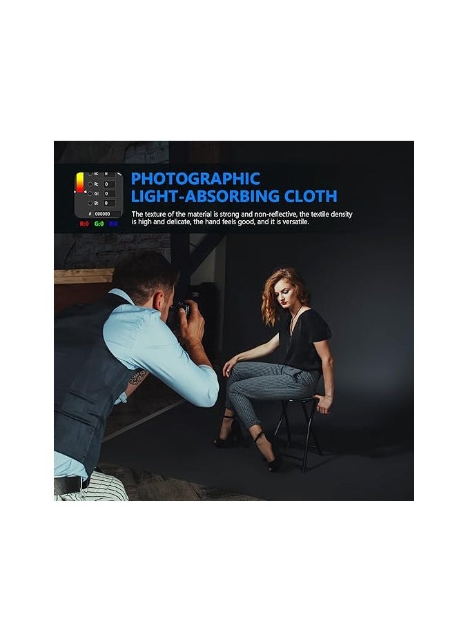 NEEWER 6x9 feet/1.8x2.8m Photo Studio 100% Pure Polyester Collapsible Backdrop Background for Photography, Video and Television (Backdrop Only) - Black