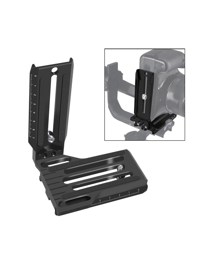 SLR Vertical Fast Mounting Board - Black Professional L-Type Mount Bracket for ZHIYUN WEEBILL, RSC2, RS2, and DJI Ronin Series. Fast Loading Design for Enhanced Stability.