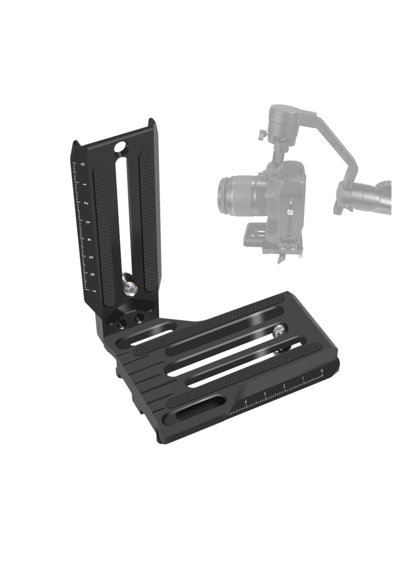 SLR Vertical Fast Mounting Board - Black Professional L-Type Mount Bracket for ZHIYUN WEEBILL, RSC2, RS2, and DJI Ronin Series. Fast Loading Design for Enhanced Stability.