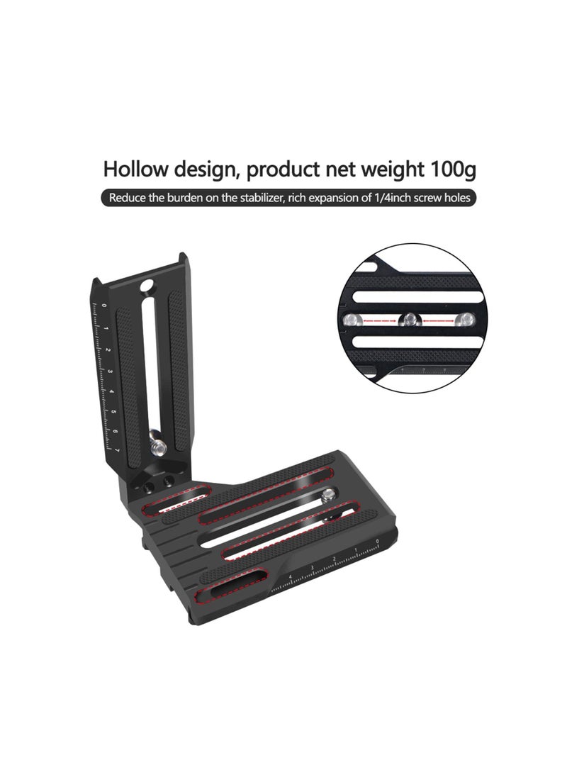 SLR Vertical Fast Mounting Board - Black Professional L-Type Mount Bracket for ZHIYUN WEEBILL, RSC2, RS2, and DJI Ronin Series. Fast Loading Design for Enhanced Stability.