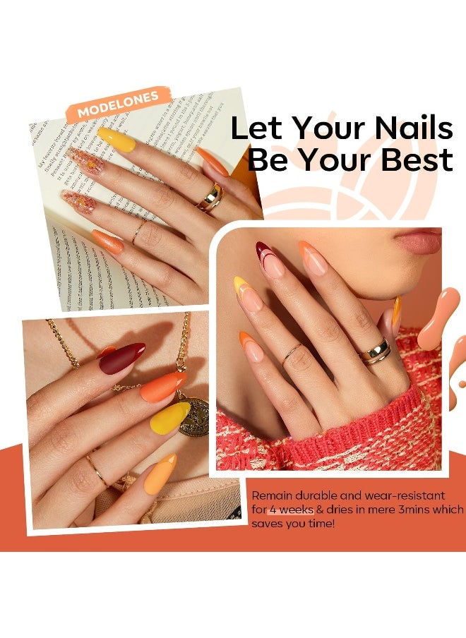 20 Colors Gel Nail Polish Kit- Fall Winter Gel Polish Set Soak Off Nail Polish Kit with Bond Primer Glossy&Matte Top Base Coat DIY at Home
