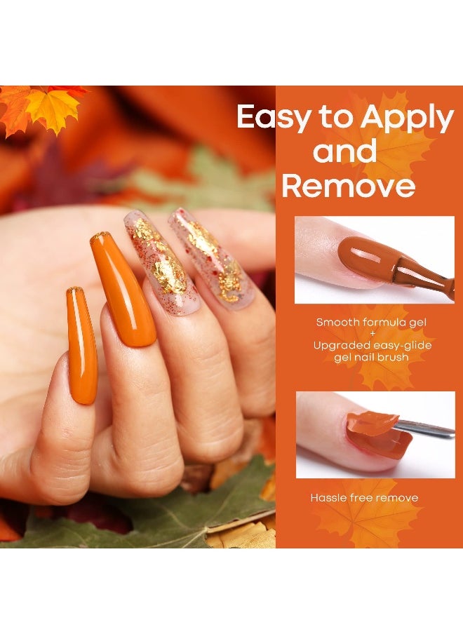 20 Colors Gel Nail Polish Kit- Fall Winter Gel Polish Set Soak Off Nail Polish Kit with Bond Primer Glossy&Matte Top Base Coat DIY at Home
