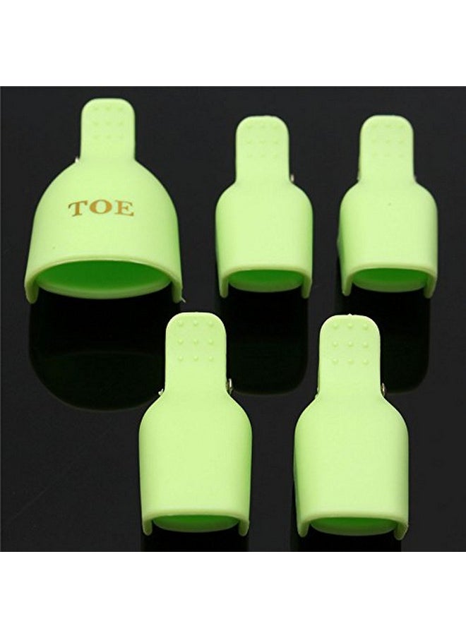 Yimart Pack of 10 Reusable Plastic Toenail Nail Art Soak Off Cap Clip UV Gel Polish Remover Wrap Tool (Green)