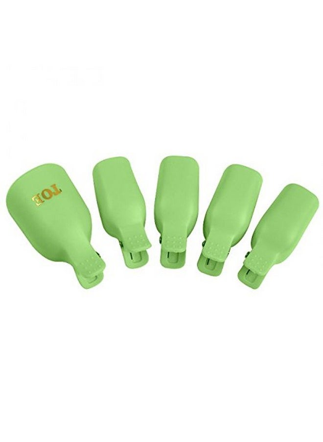 Yimart Pack of 10 Reusable Plastic Toenail Nail Art Soak Off Cap Clip UV Gel Polish Remover Wrap Tool (Green)