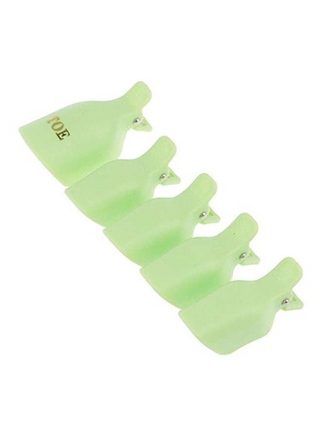 Yimart Pack of 10 Reusable Plastic Toenail Nail Art Soak Off Cap Clip UV Gel Polish Remover Wrap Tool (Green)