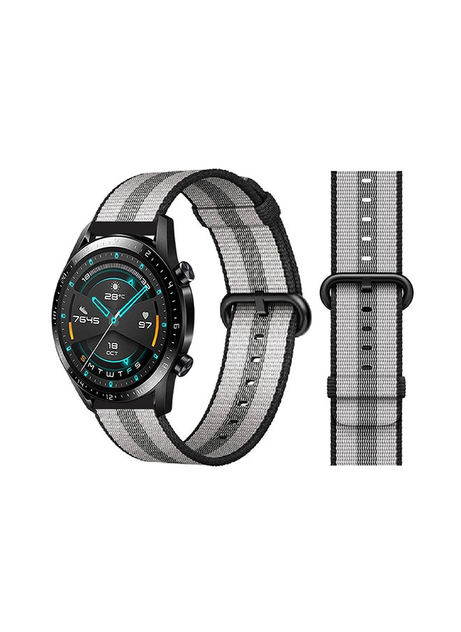Woven Replacement Band For Huawei Watch GT/GT 2 46mm Black Stripe