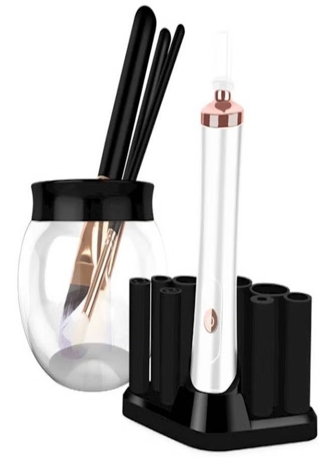 Electric Makeup Brush Cleaner Set Black/White/Clear