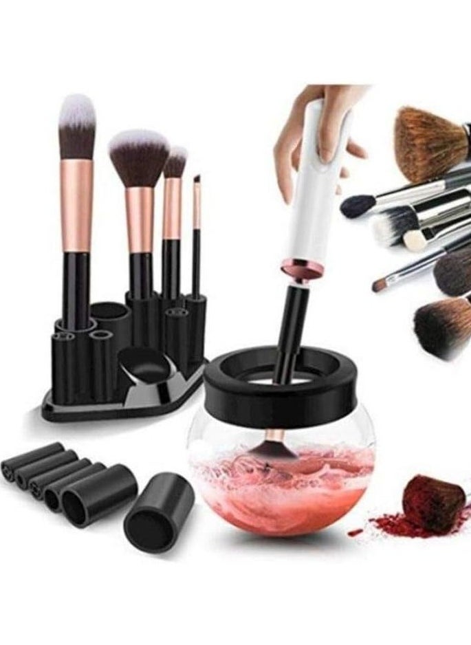 Electric Makeup Brush Cleaner Set Black/White/Clear