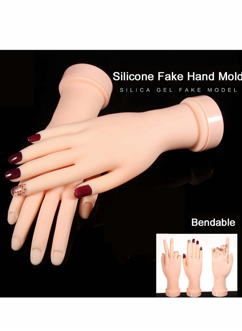 2 Pcs Fake Hand For Nails Practice
