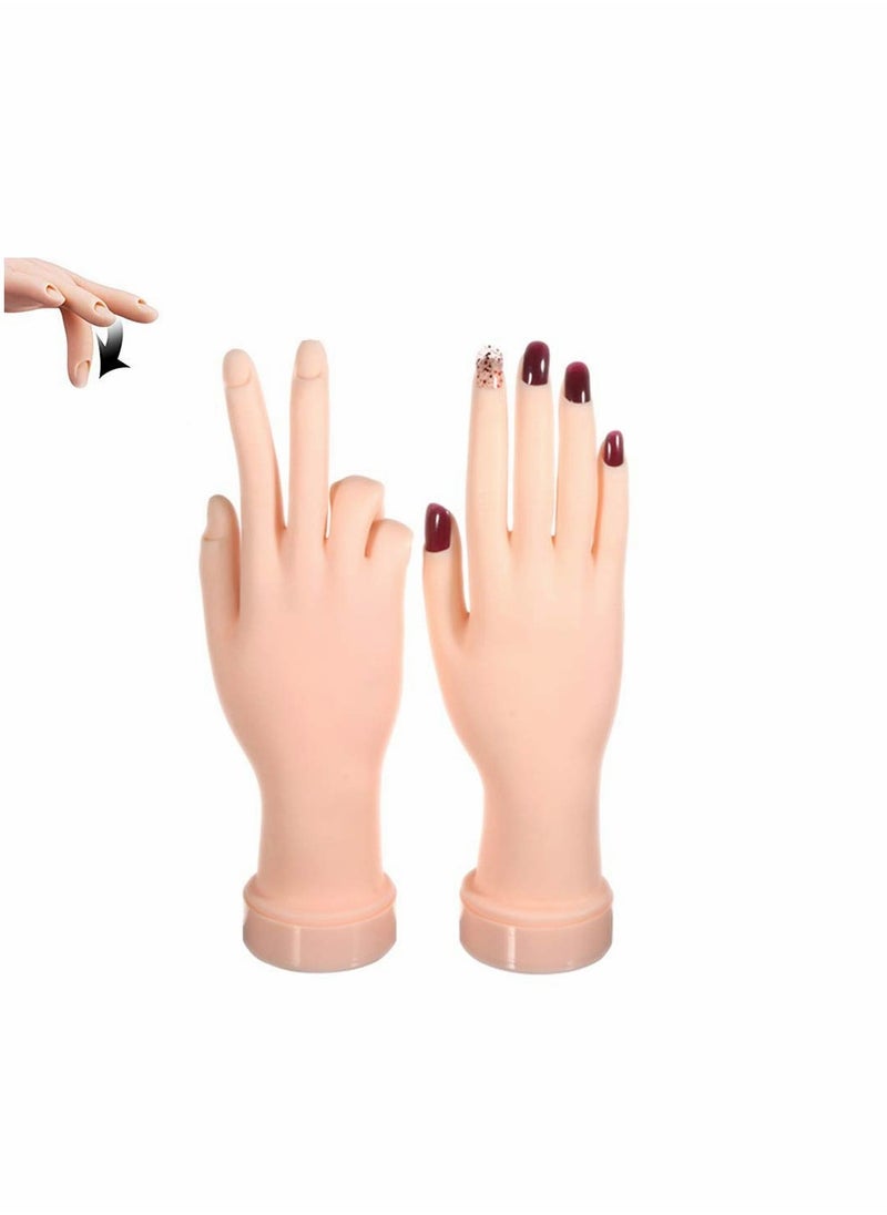 2 Pcs Fake Hand For Nails Practice