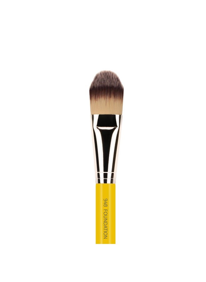 Bdellium Tools Professional Makeup Brush - Studio Series 948 Foundation - With Soft Synthetic Fibers, For Foundation & Concealing (Yellow, 1pc)