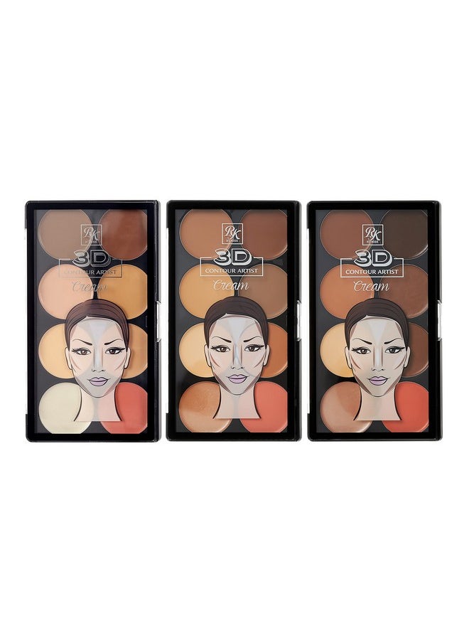 Ruby Kisses 3D Cream Contour Artist Set 3 Pack (Light, Light Medium, Medium Dark)