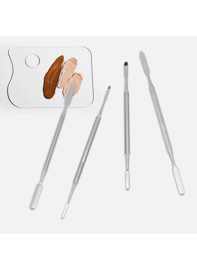 4Pcs Stainless Steel Depotting Spatula Makeup Spatula Tool Make Up Accessories for Makeup Cosmetics Mixing