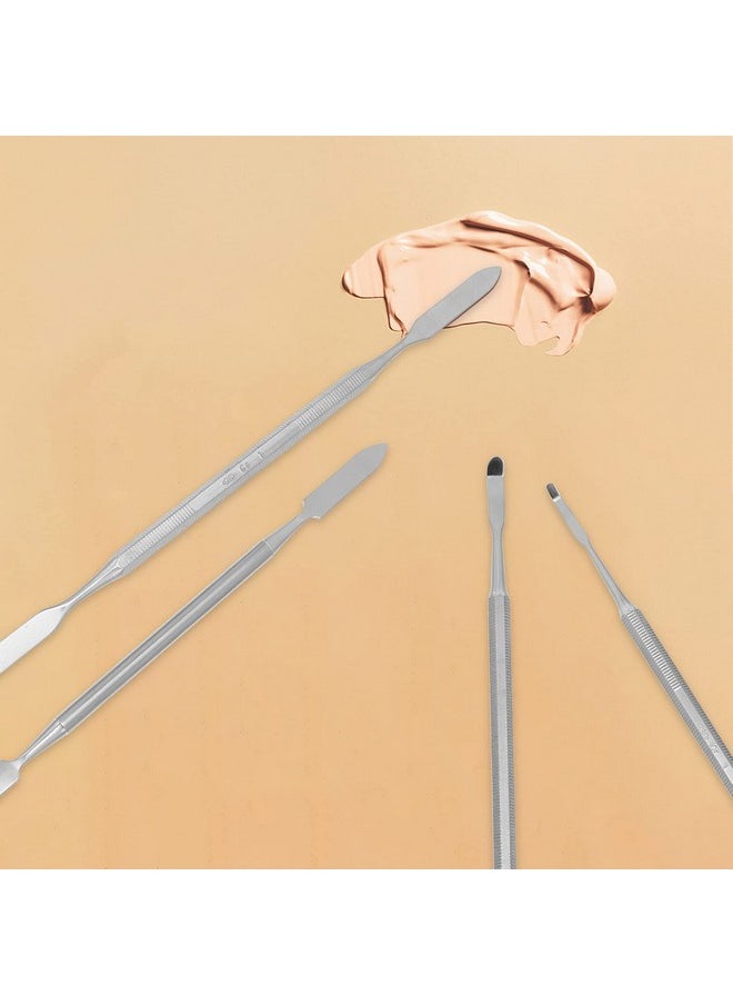 4Pcs Stainless Steel Depotting Spatula Makeup Spatula Tool Make Up Accessories for Makeup Cosmetics Mixing