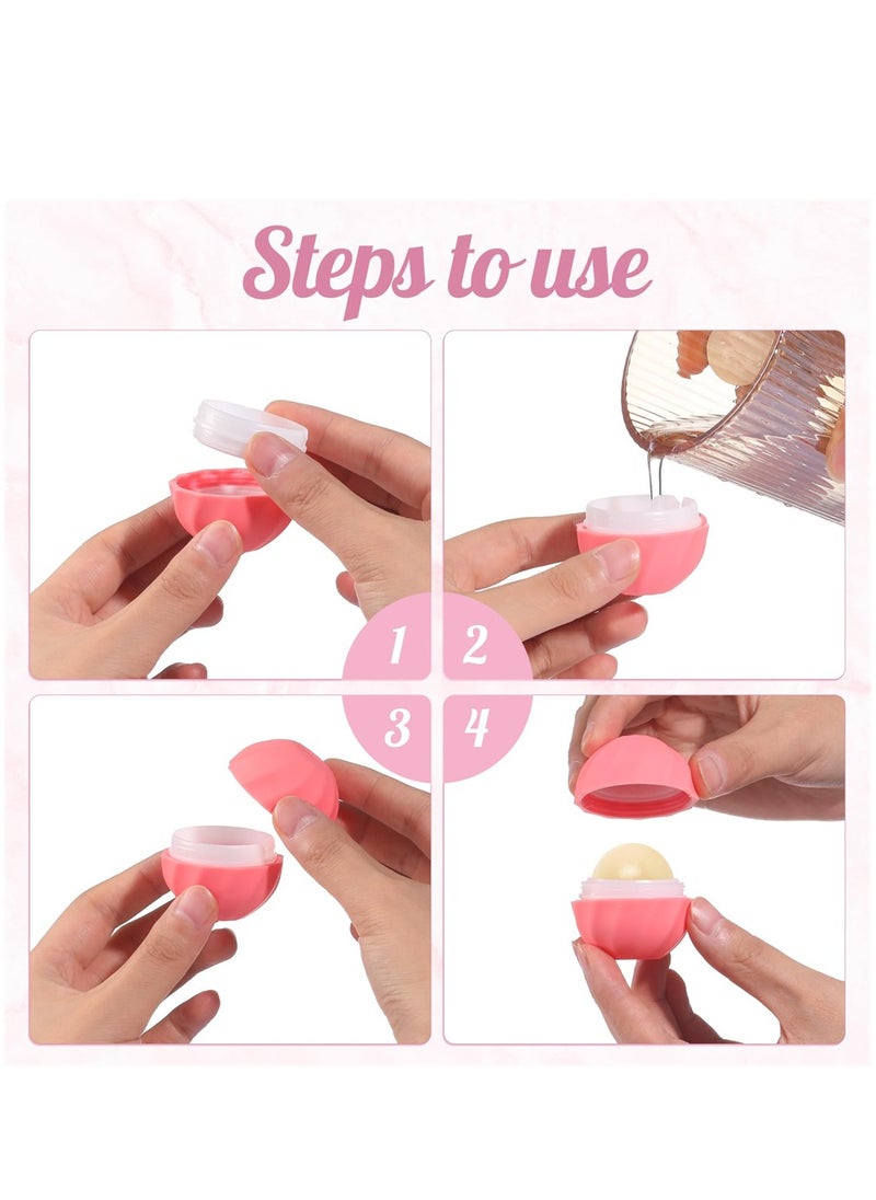 0.24oz/7g Empty Lip Balm Sphere Containers, Set of 8 Screw Cap Lipstick Tubes/Chapstick Tubes/Chapstick Holder/Refillable Lipstick Balm Tubes for Lip Gloss