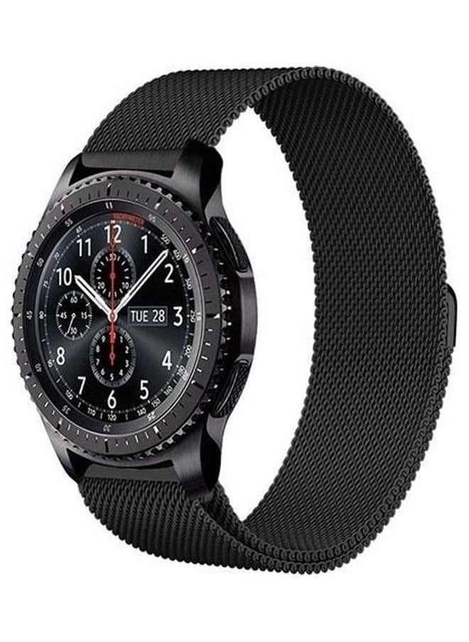 Milanese Stainless Steel Smartwatch Band For Samsung Gear S3 Classic/Frontier Watch Black