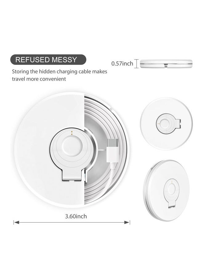 Portable Watch Charger Stand With Charging Cable For Fossil Gen 4/Gen 5 White