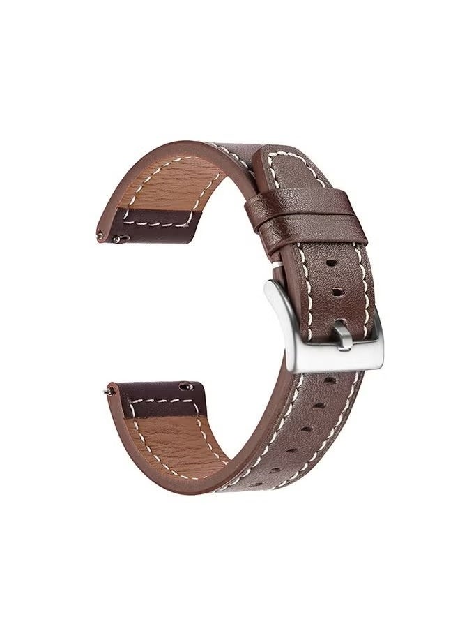 Huawei Watch Band Leather Strap, Compatible with GT3/2 46mm Watch Size, 22mm Band Width, Elegant Design, 1 Piece(Brown)