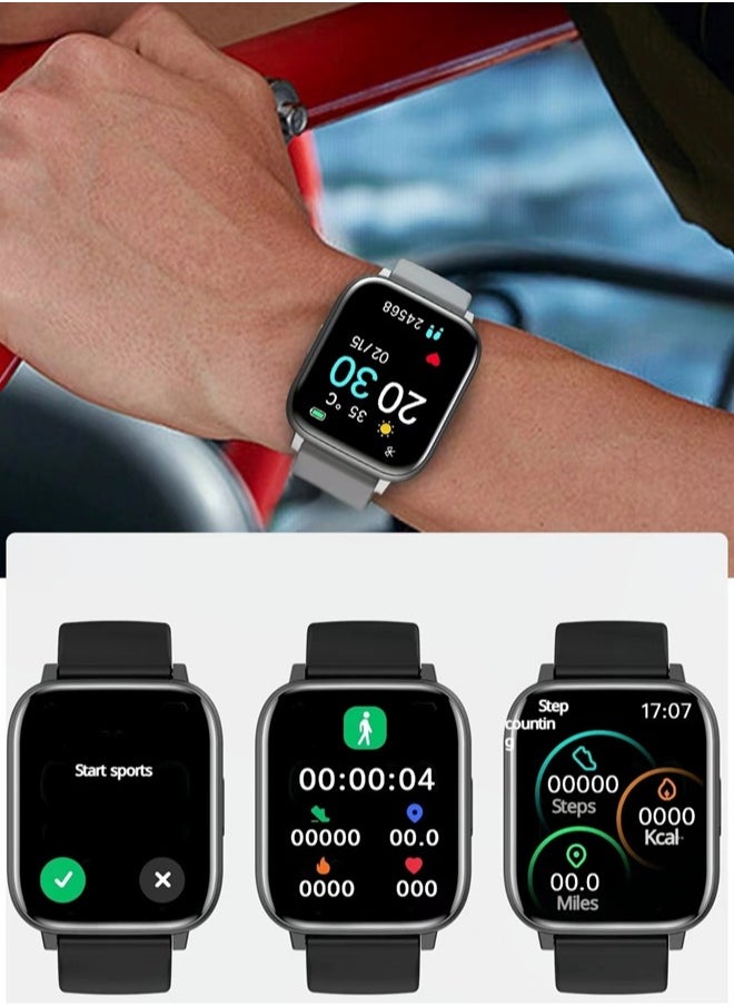 Smart Watch Korean Brand Business Smart watch, Multiple Language English Arabic, Waterproof Fitness Watch, Bluetooth Calling, Zinc Alloy Vacuum Plating, Heart Rate Monitoring, Smart watch for Men Women, Gift for Girls Boys - Golden