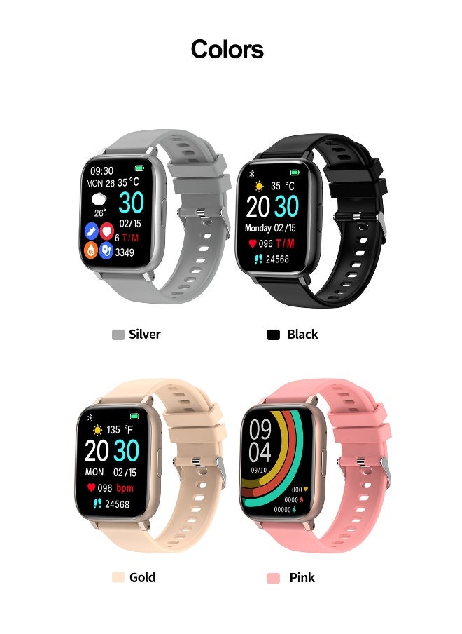 Smart Watch Korean Brand Business Smart watch, Multiple Language English Arabic, Waterproof Fitness Watch, Bluetooth Calling, Zinc Alloy Vacuum Plating, Heart Rate Monitoring, Smart watch for Men Women, Gift for Girls Boys - Golden