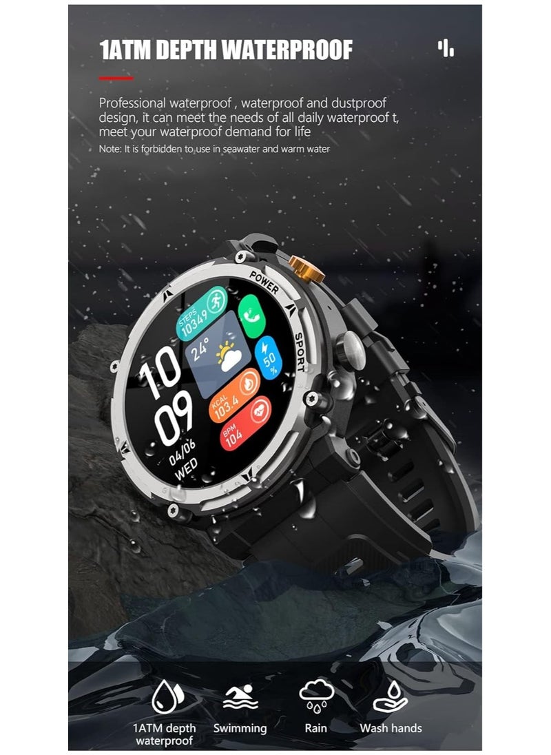 Men's Smart Watch Waterproof Swimming Watch Heart Rate Monitor Blood Oxygen Bluetooth Talking Watch Pedometer Pedometer Sleep Tracker Sports Outdoor Smart Watch For Android iOS Phones