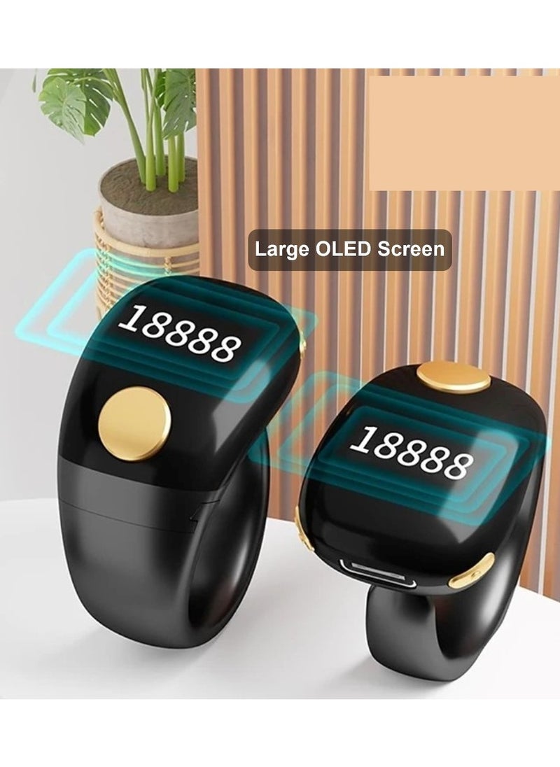 Lightweight Prayer Smart Ring, Lucky Ring, Tasbih Counter, Large Battery, OLED Display,Digital Watch Ring,Tasbeeh Beads Ring,Electronic rosary,Forgiveness Ring, Ramadan Gift,Eid al-Fitr,Daily Wear & Gift Giving,for Man & Women,TBSoon iQIBLA Zikr Ring